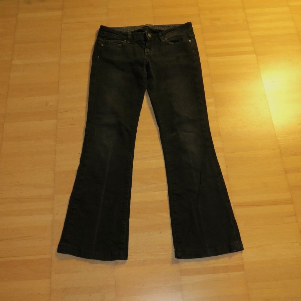 PAIGE black denim low rise bootcut jeans 26